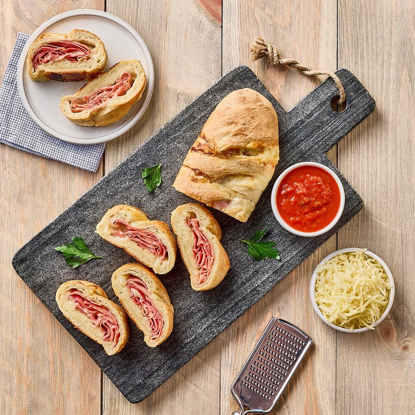 Hot Ham and Fontina Stromboli