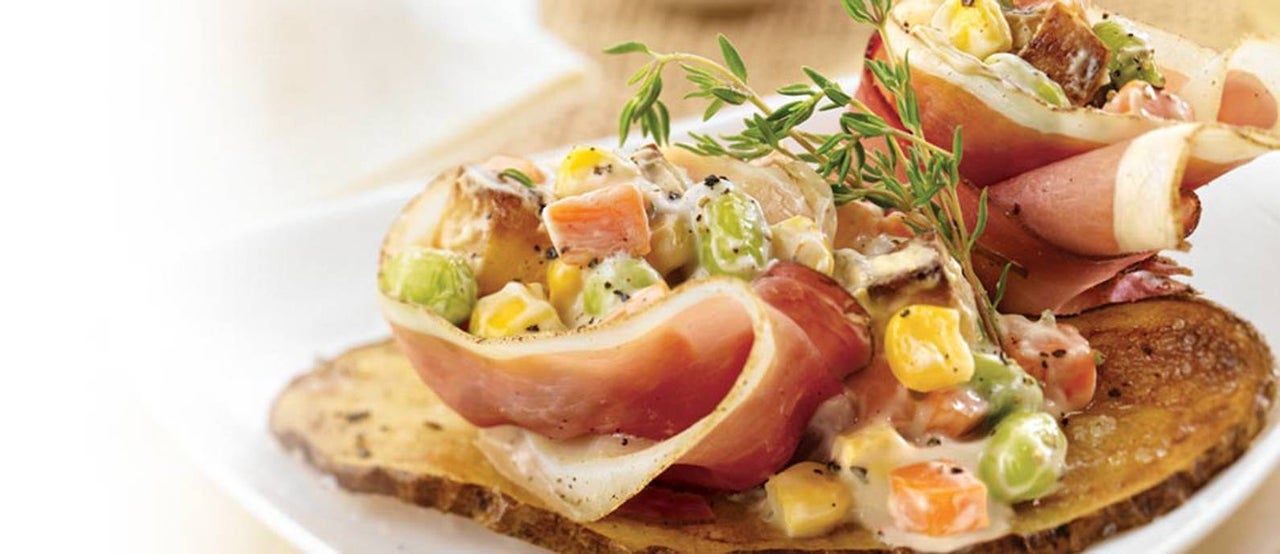 Russian Salad with Prosciutto