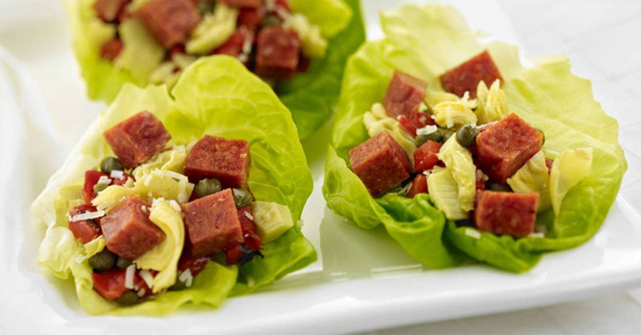 Pepperoni Antipasto Lettuce Wraps