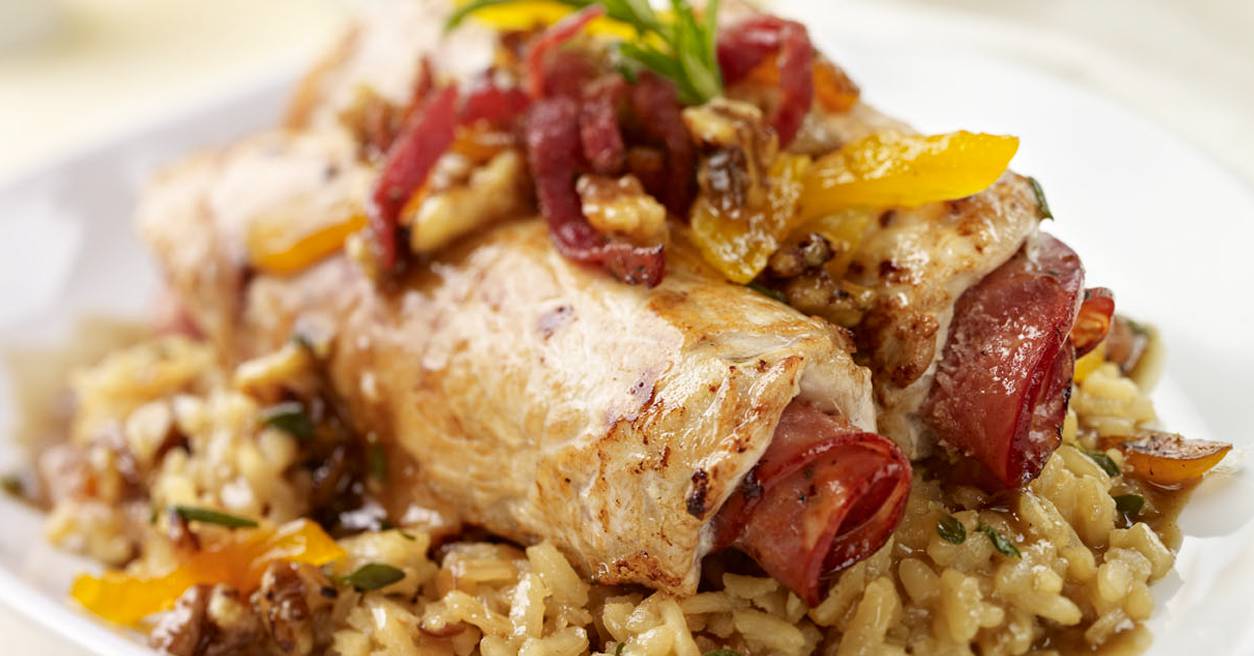 Pork Involtini with Capicola, Sherry and Apricots