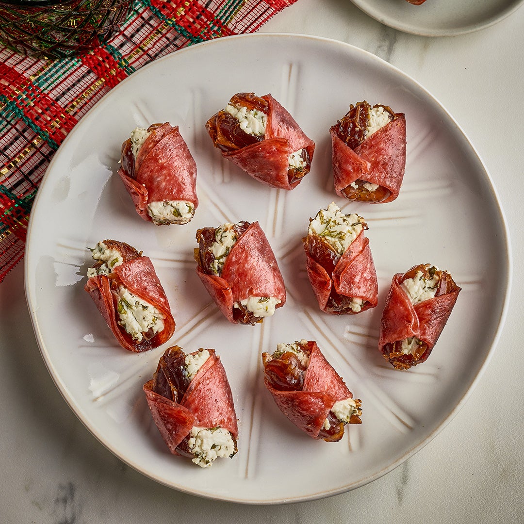 Salami and Goat Cheese-Stuffed Dates