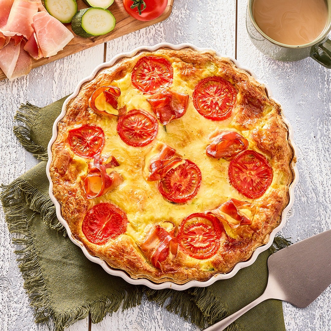 Prosciutto Quiche with Summer Vegetables