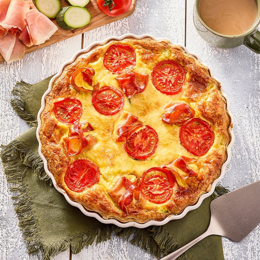 Prosciutto Quiche with Summer Vegetables