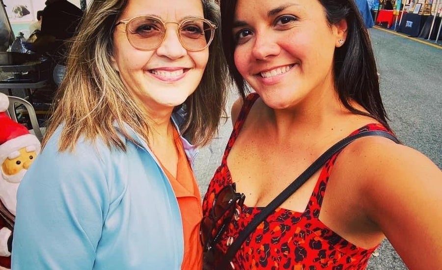 Gabby pictured with her mom