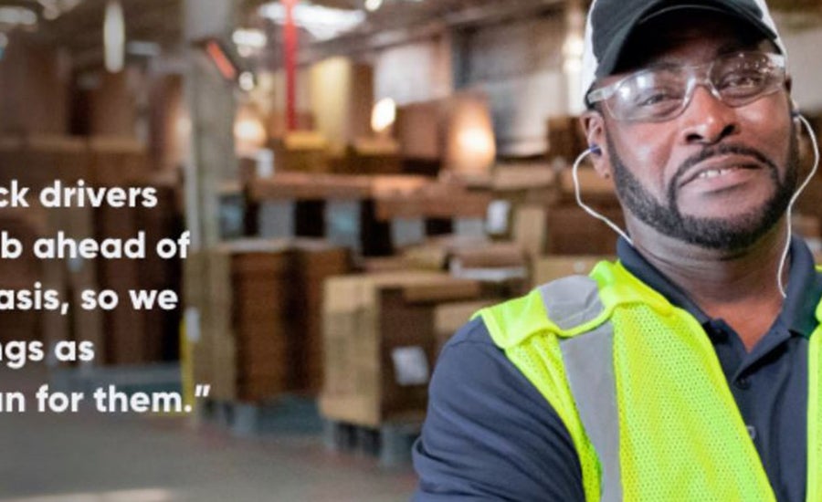 Wallace Nelson of Georgia-Pacific’s Albany, Ga., box plant, uses software that gathers and analyzes data to find better routes for truckers.