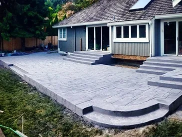 Stamped concrete patio in Seattle