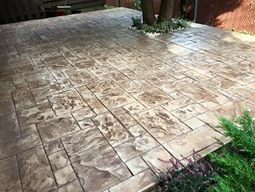 Stained concrete patio in Seattle