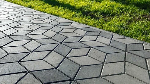 Stamped concrete walkway 
