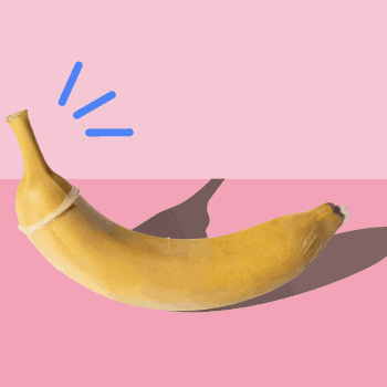 condom put on a banana