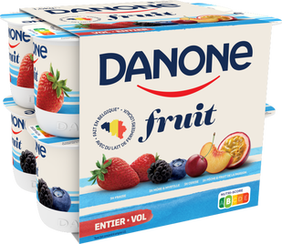 Danone aux Fruits - Fruits Exotiques Fraise Framboise Myrtille