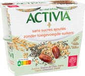 Activia Sans Sucres Ajoutés - Avoine, Graine de Chia, Datte
