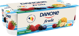 Danone aux Fruits - Pêche Fraise Cerise Myrtille