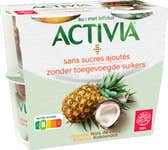 Activia Zonder Toegevoegde Suikers - Ananas, Kokosnoot