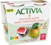 Activia Sans Sucres Ajoutés - Poire, Figue, Graines de Chia