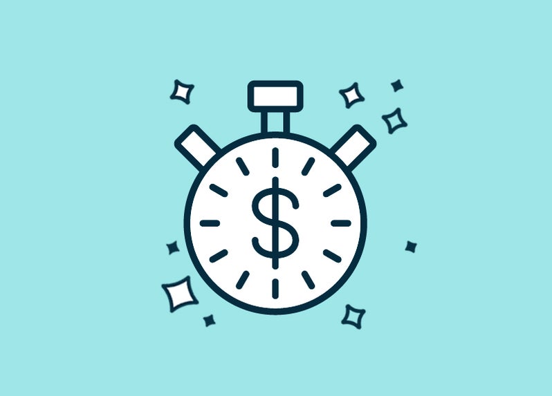 Timer Illustration on light blue background