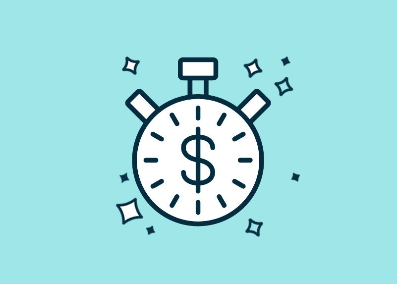 Timer Illustration on light blue background