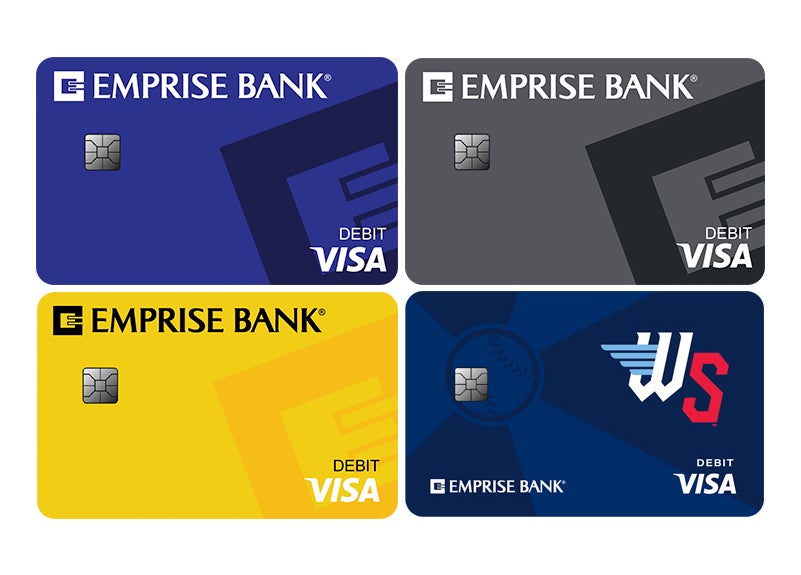 Emprise Bank debit card designs to choose from