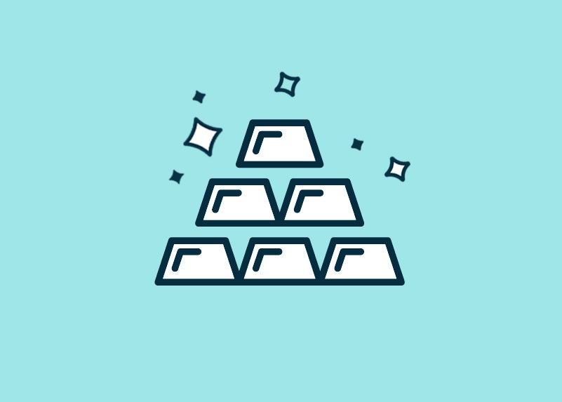 Pyramid of gold bars illustration