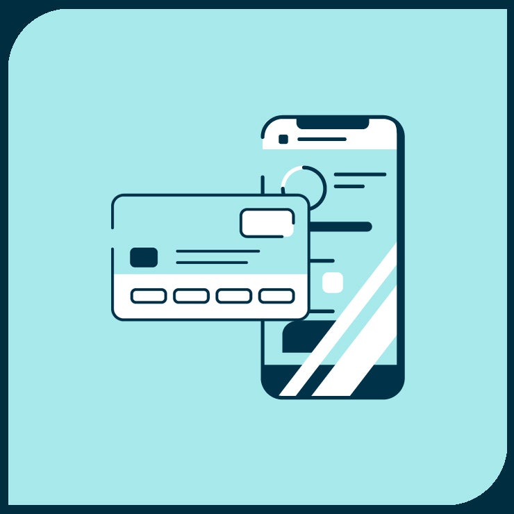 Credit Card on Phone Illustration