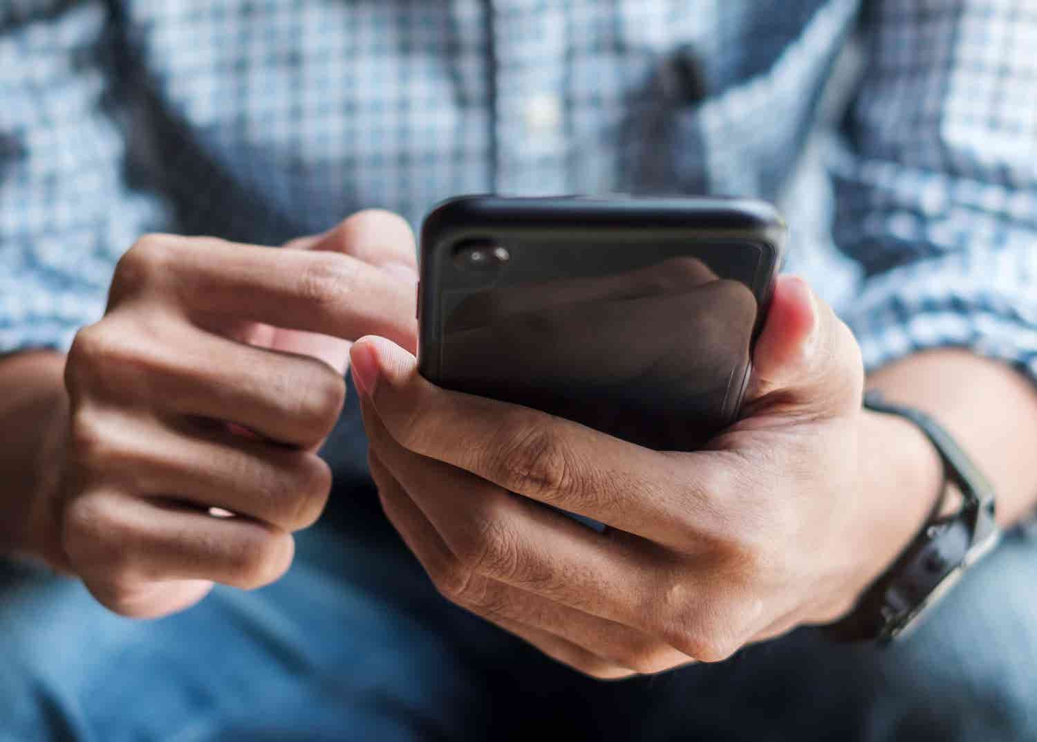 Person checking phone