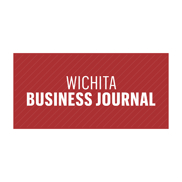 Wichita Business Journal logo on red striped background