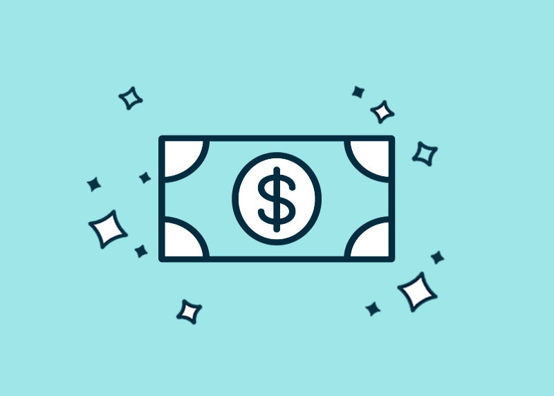 Dollar illustration on blue background