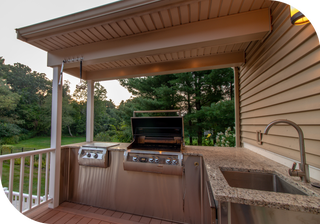 Outdoor kitchen on a deck