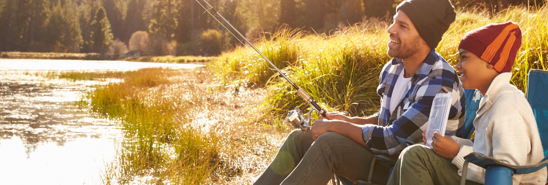 Father and son fishing