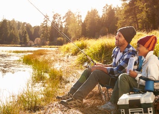 Father and son fishing