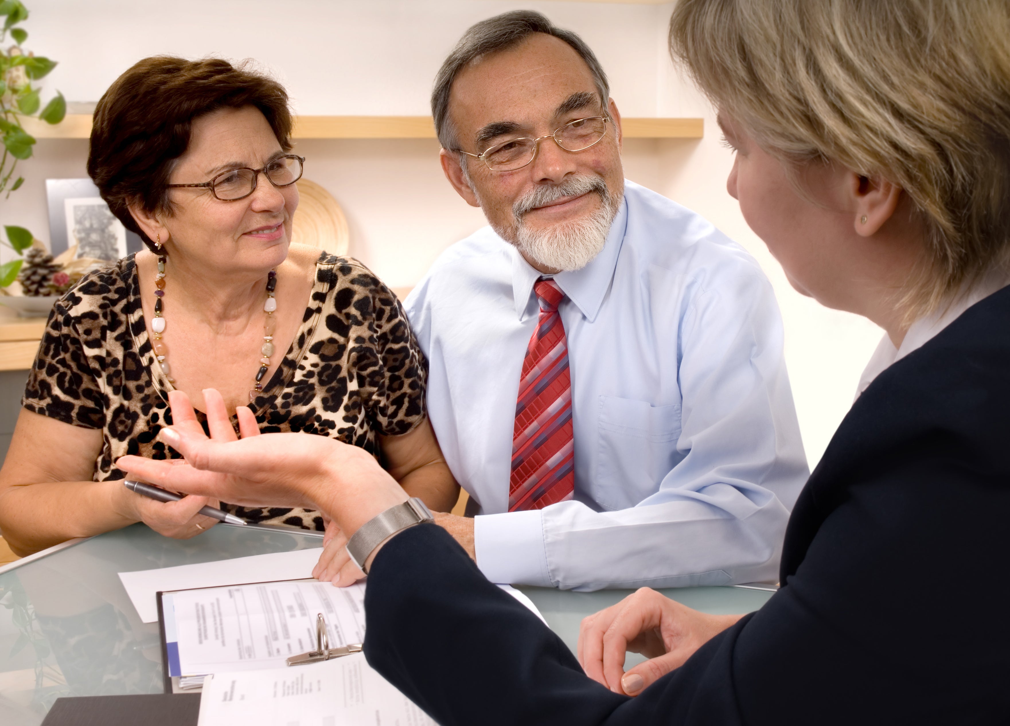 Couple meets with banker