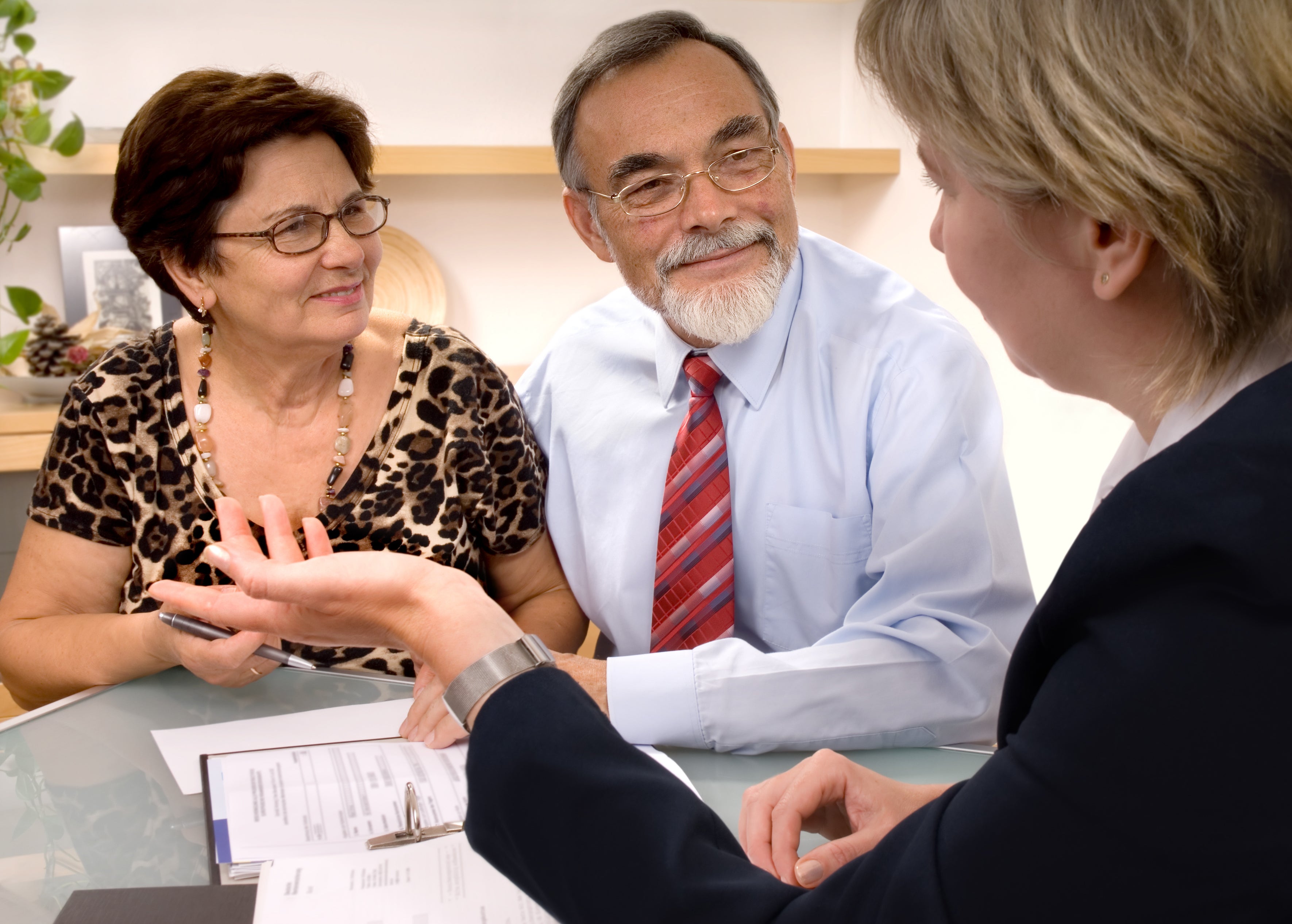 Couple meets with banker