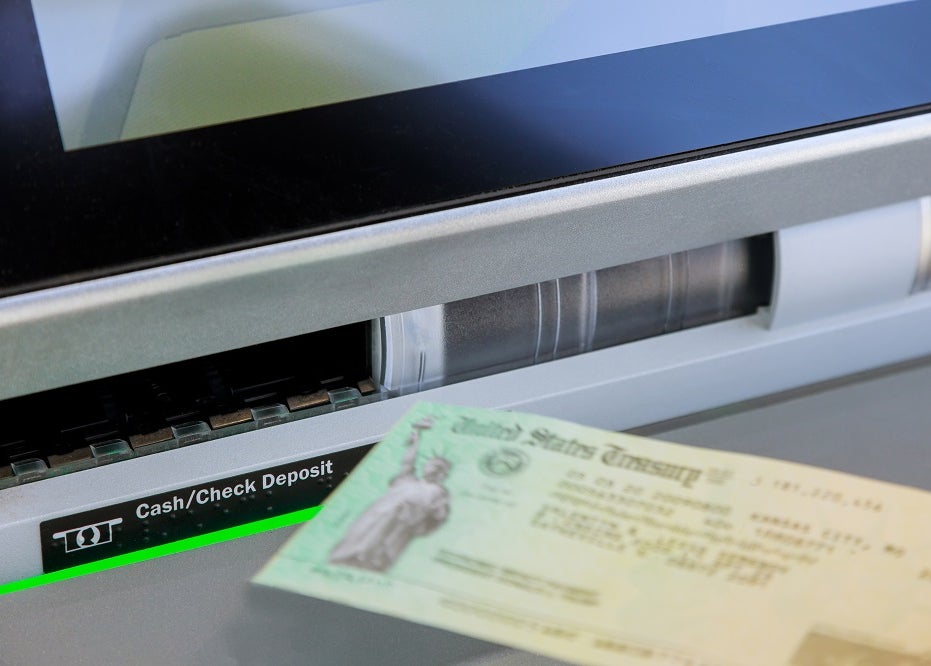 Check deposit at ATM