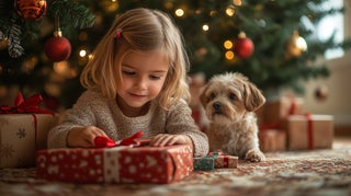 Girl opening gift