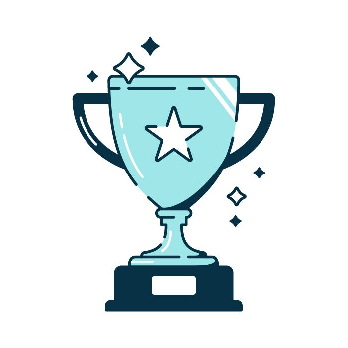 Trophy with a star on the cup