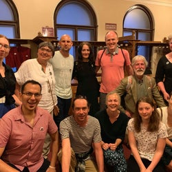 A picture of actors from both Czech Theater and Divadlo na Vinohradech.
