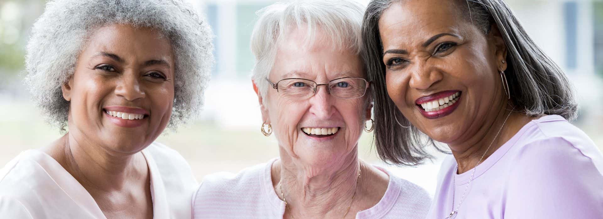 Group of diverse older women