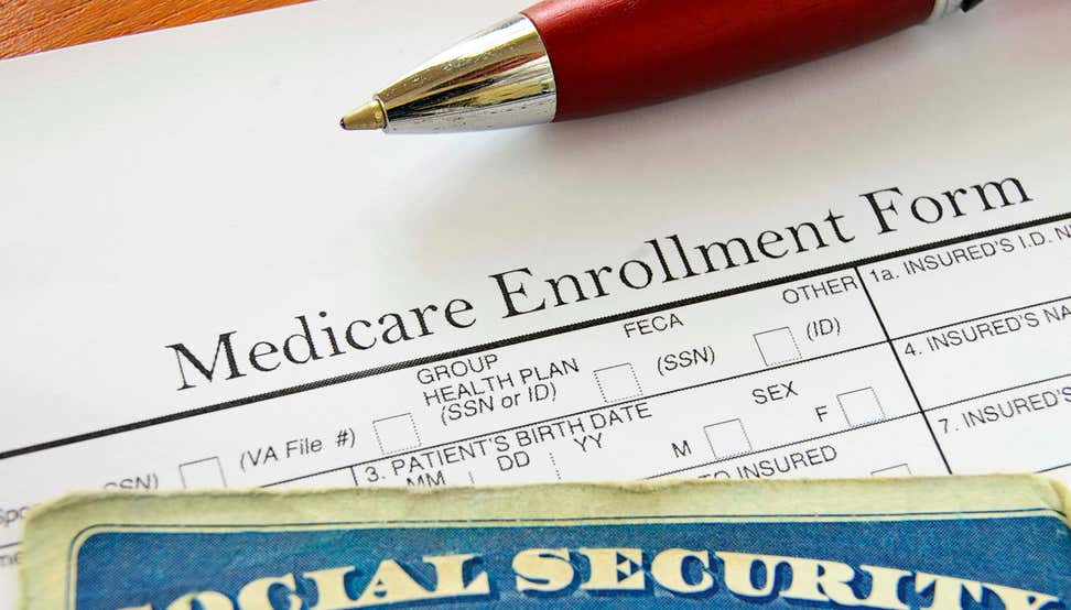 Social Security card and Medicare enrollment form