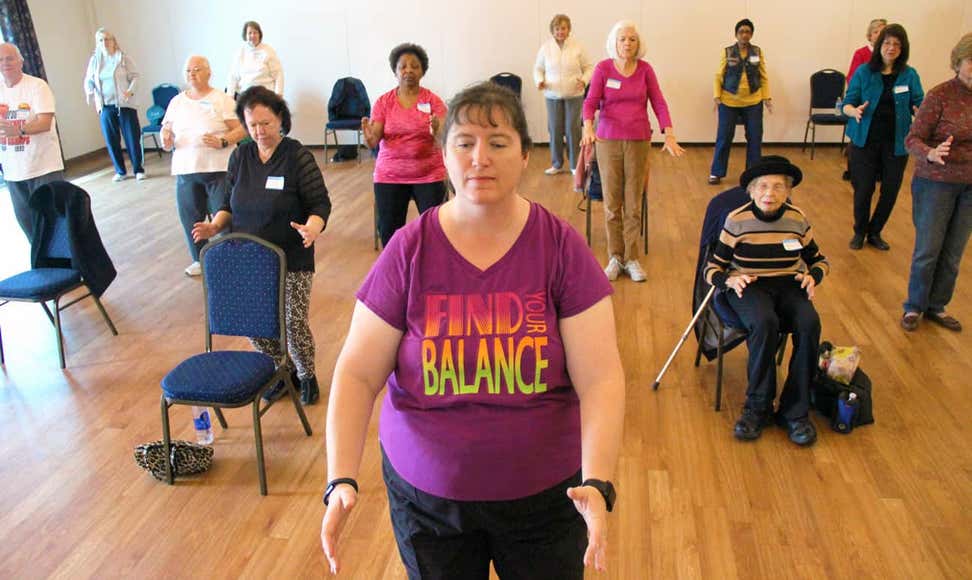Balance class-diverse group of older adults-2017 Falls free photo contest-Honorable-Mention